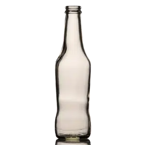 Small flint glass bottle with curved shoulders