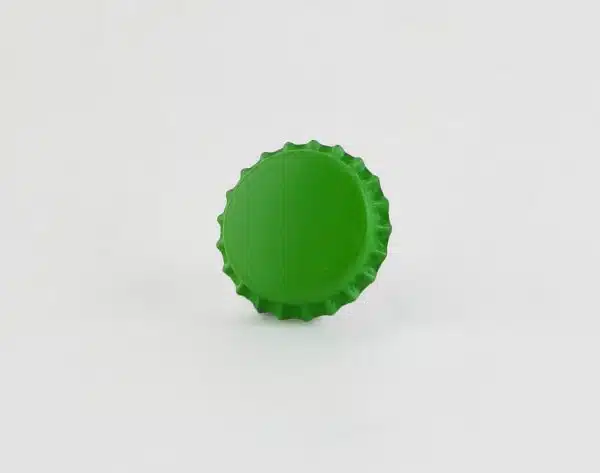 Bright green crown cap with a smooth, glossy finish.